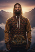 Andes Mountain Ancestorial Inspired Tribal Print Combined with Tigre Biblical Cross Design Hoodie