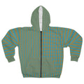 Stoneyer Striped Zip Hoodie — Green & Gold All-Over Print
