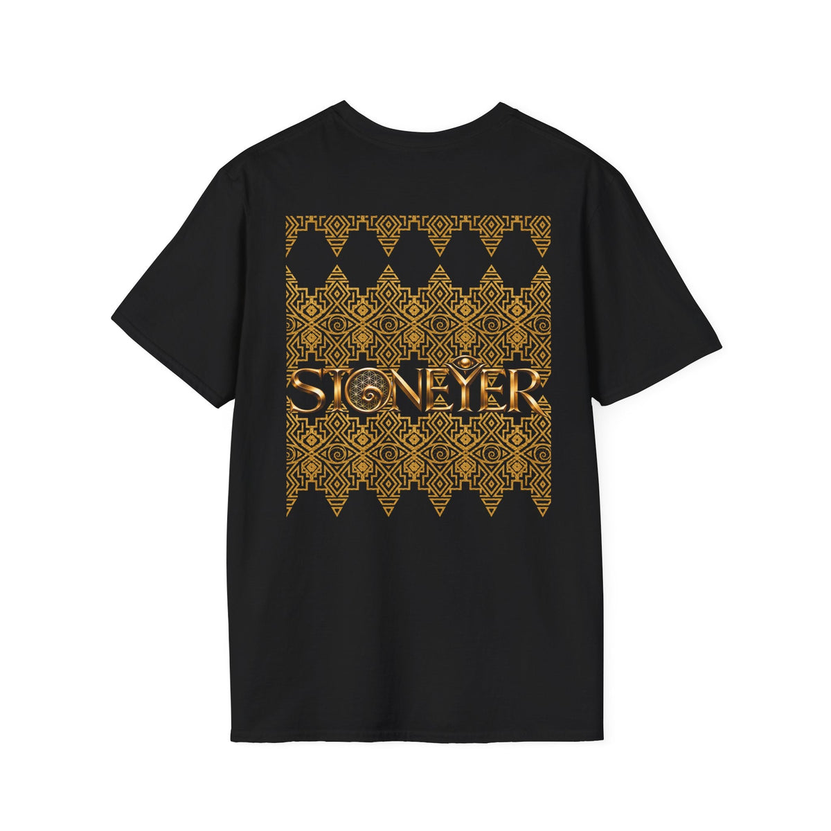 Protection Masculine Geometric  T-Shirt — Sacred Symbol Tee with Mandala Center