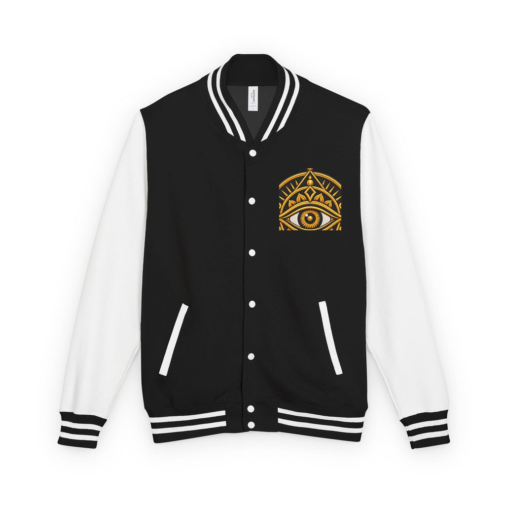 Mystic Eye Letterman Jacket — Vintage Gold Occult Varsity Jacket