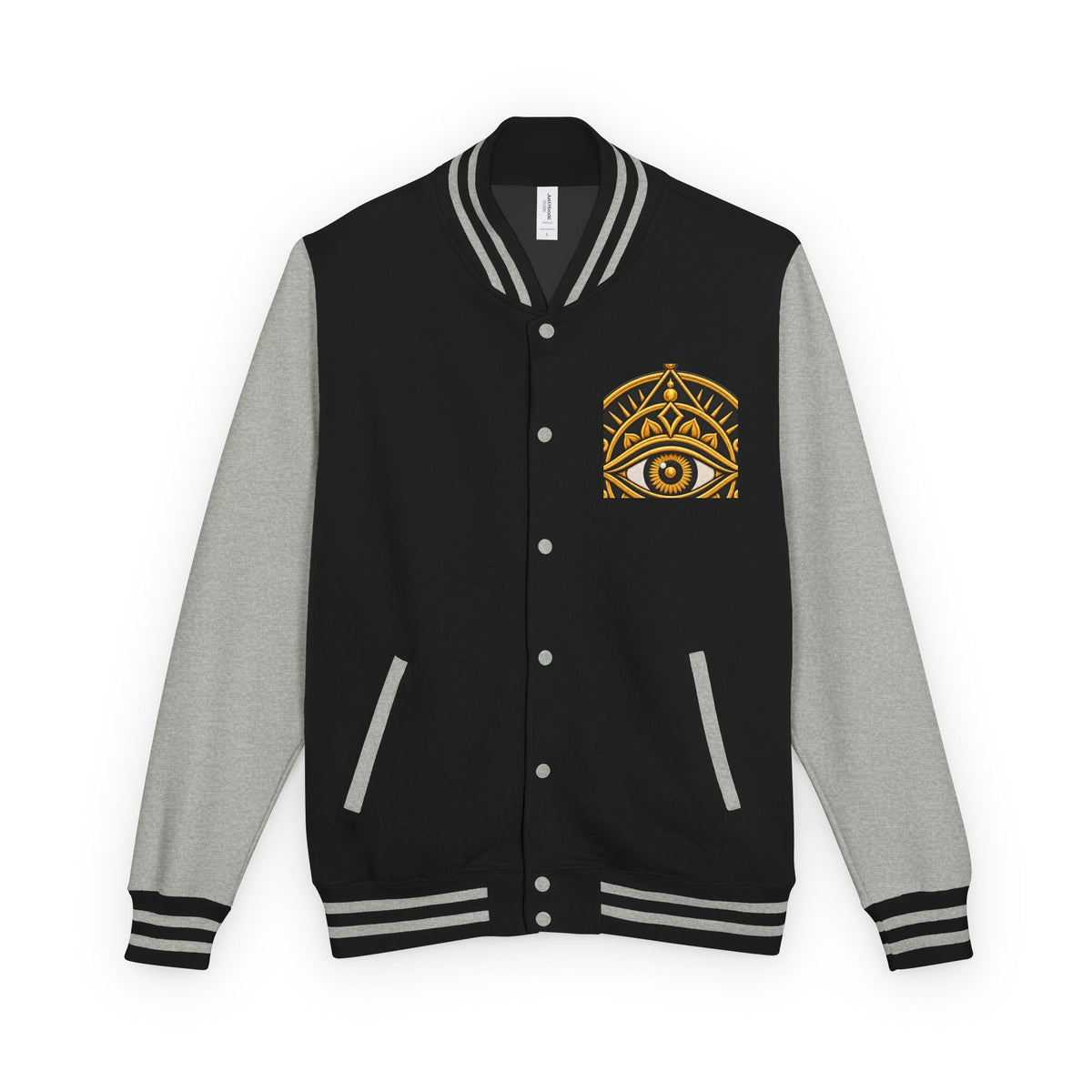 Mystic Eye Letterman Jacket — Vintage Gold Occult Varsity Jacket