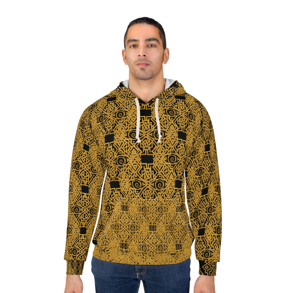 Stoneyer Unity Balance Pattern Hoodie— Gold Aztec All-Over Print Hoodie