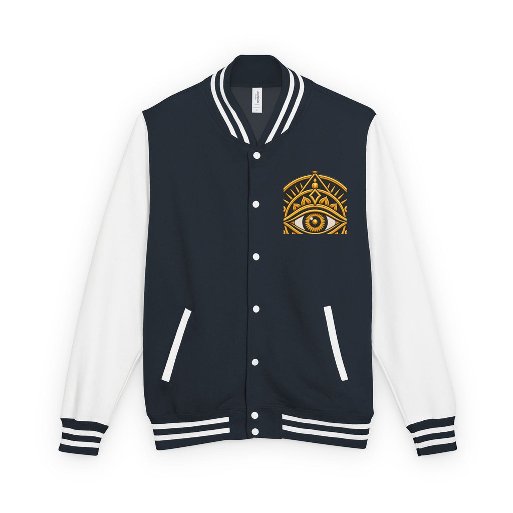 Mystic Eye Letterman Jacket — Vintage Gold Occult Varsity Jacket