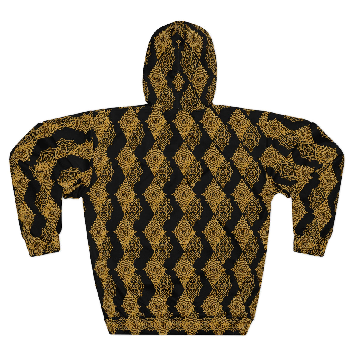 P&P Gold & Black Snake Diamond Hoodie – All-Over Print Fashion Pullover
