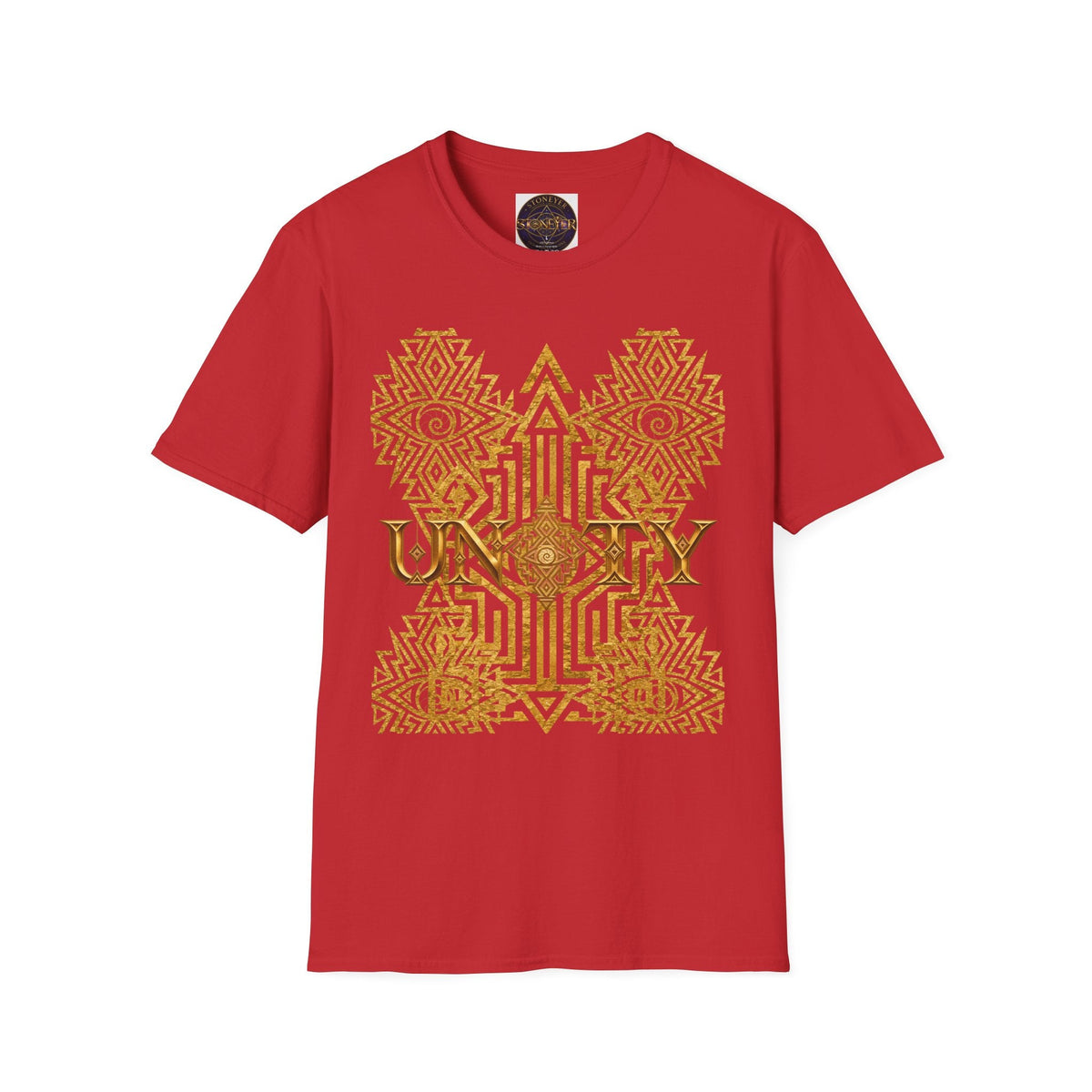 Protection Masculine Geometric  T-Shirt — Sacred Symbol Tee with Mandala Center