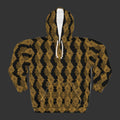 P&P Gold & Black Snake Diamond Hoodie – All-Over Print Fashion Pullover