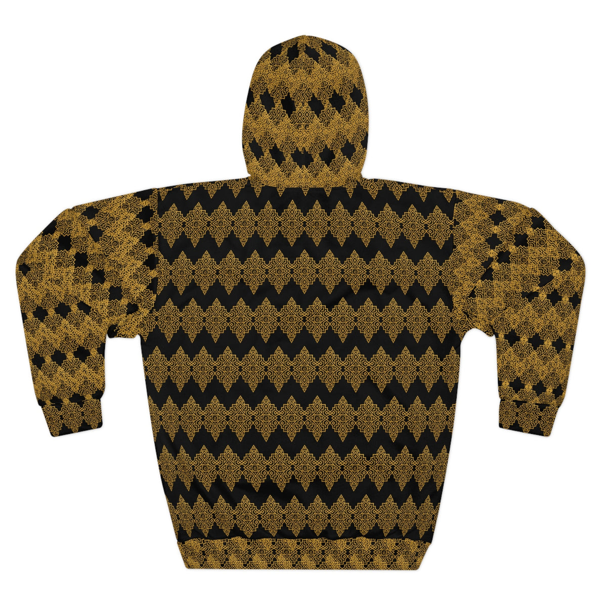StoneYer Unity Pattern Hoodie — Gold & Black Vintage Geometric Pullover