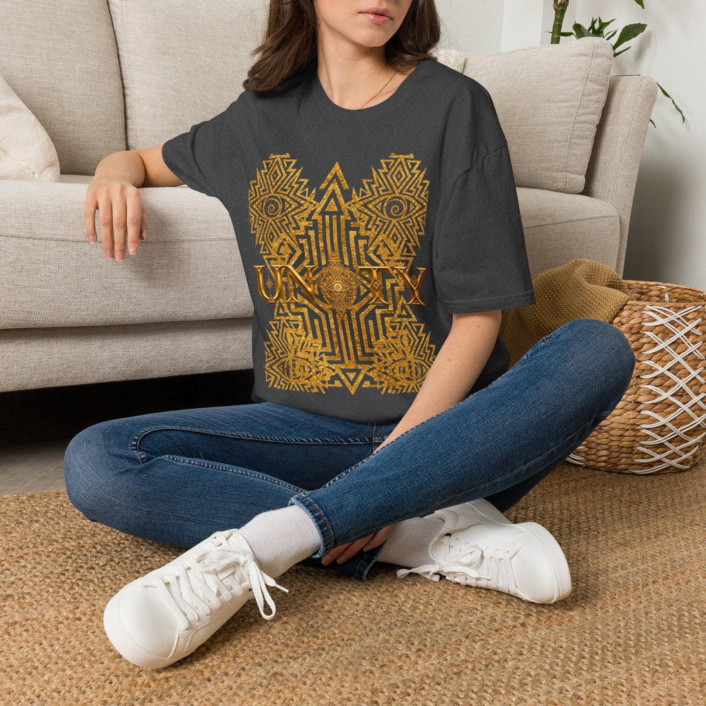 Protection Masculine Geometric  T-Shirt — Sacred Symbol Tee with Mandala Center
