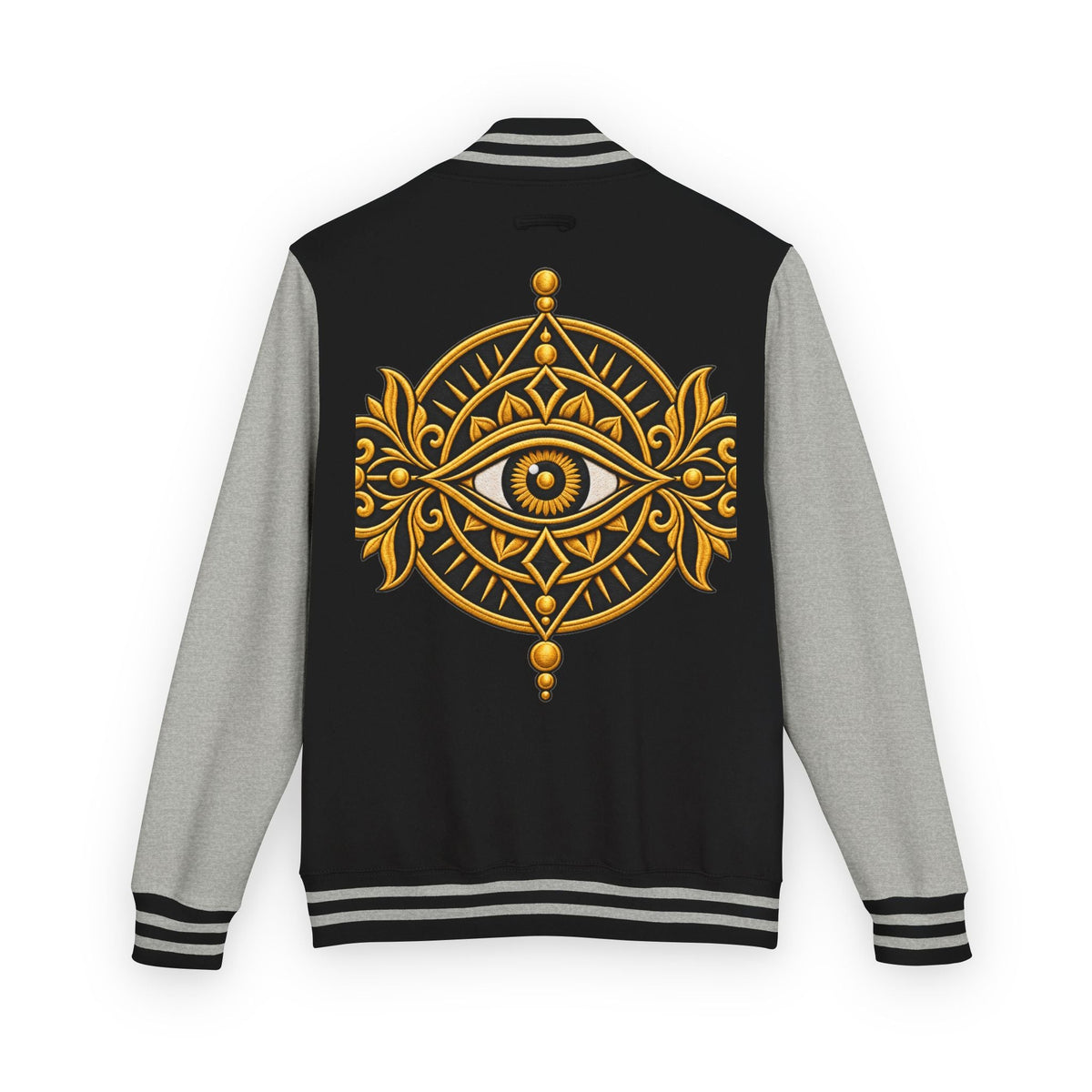 Mystic Eye Letterman Jacket — Vintage Gold Occult Varsity Jacket