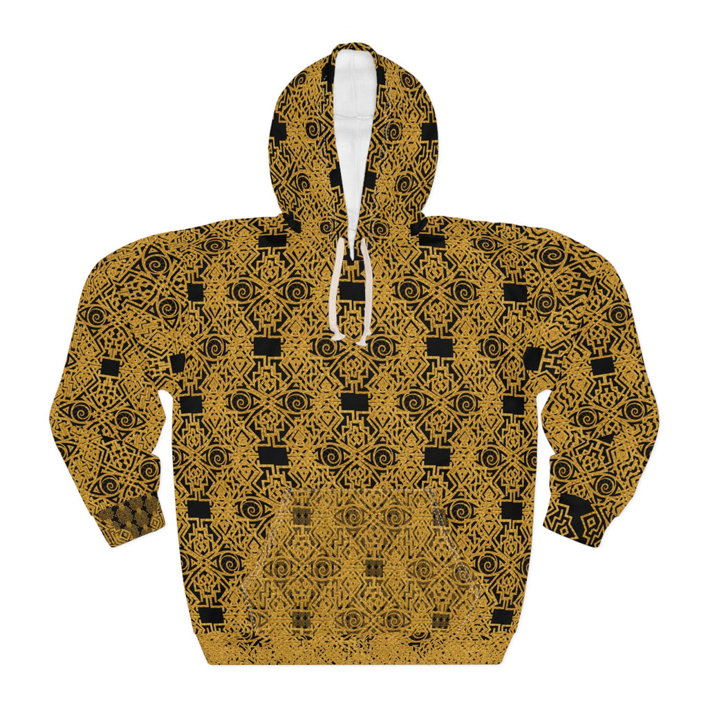 Stoneyer Unity Balance Pattern Hoodie— Gold Aztec All-Over Print Hoodie