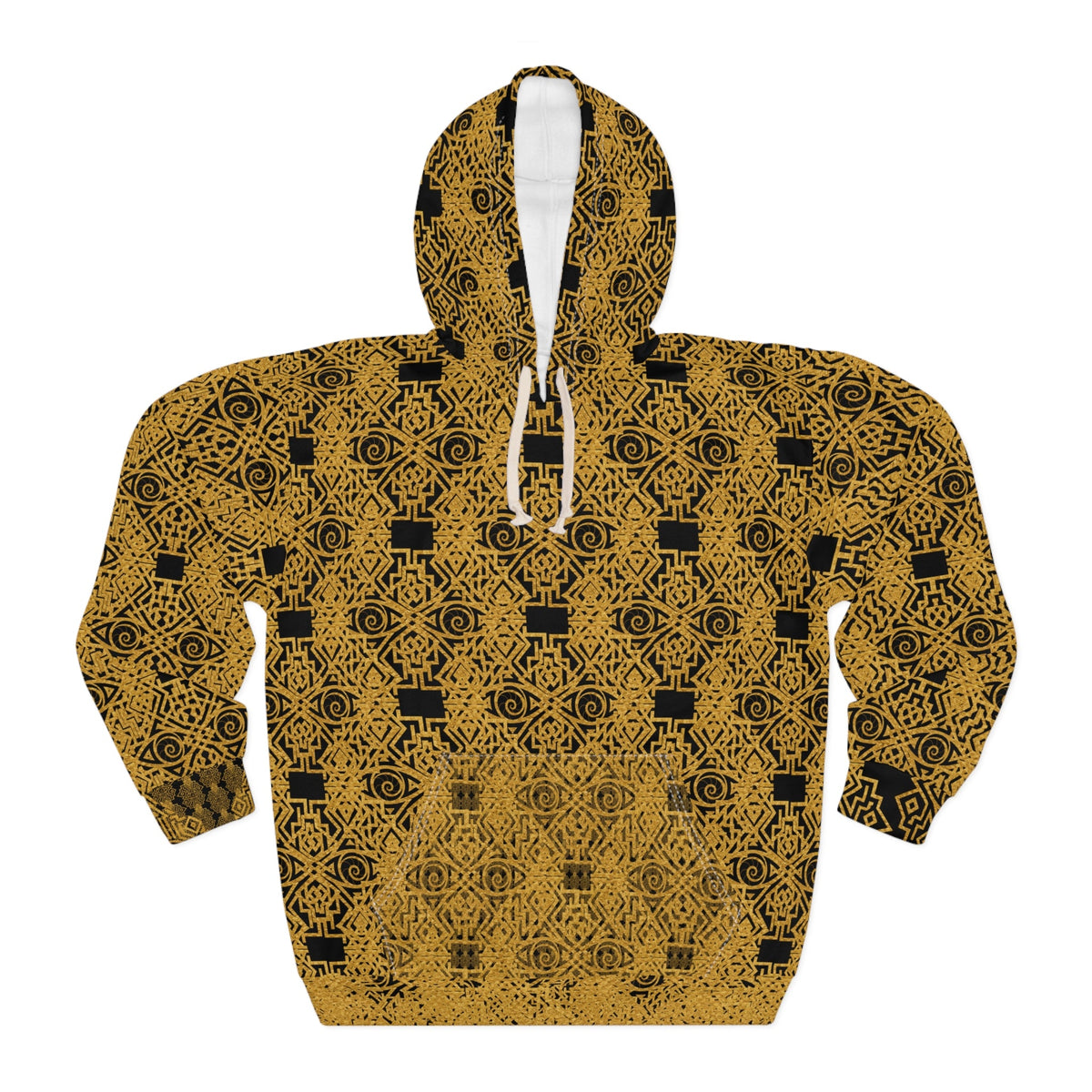 Stoneyer Unity Balance Pattern Hoodie— Gold Aztec All-Over Print Hoodie