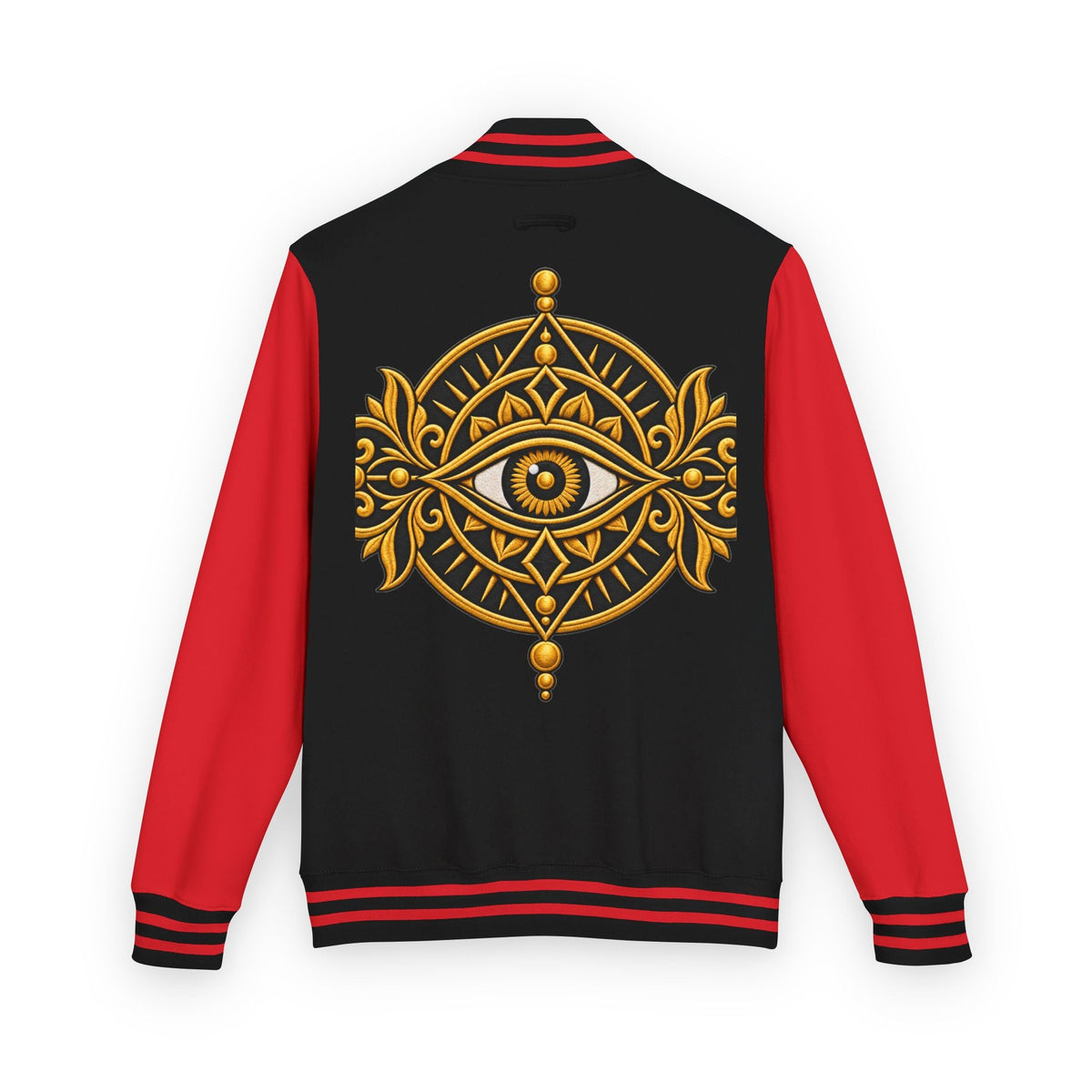Mystic Eye Letterman Jacket — Vintage Gold Occult Varsity Jacket