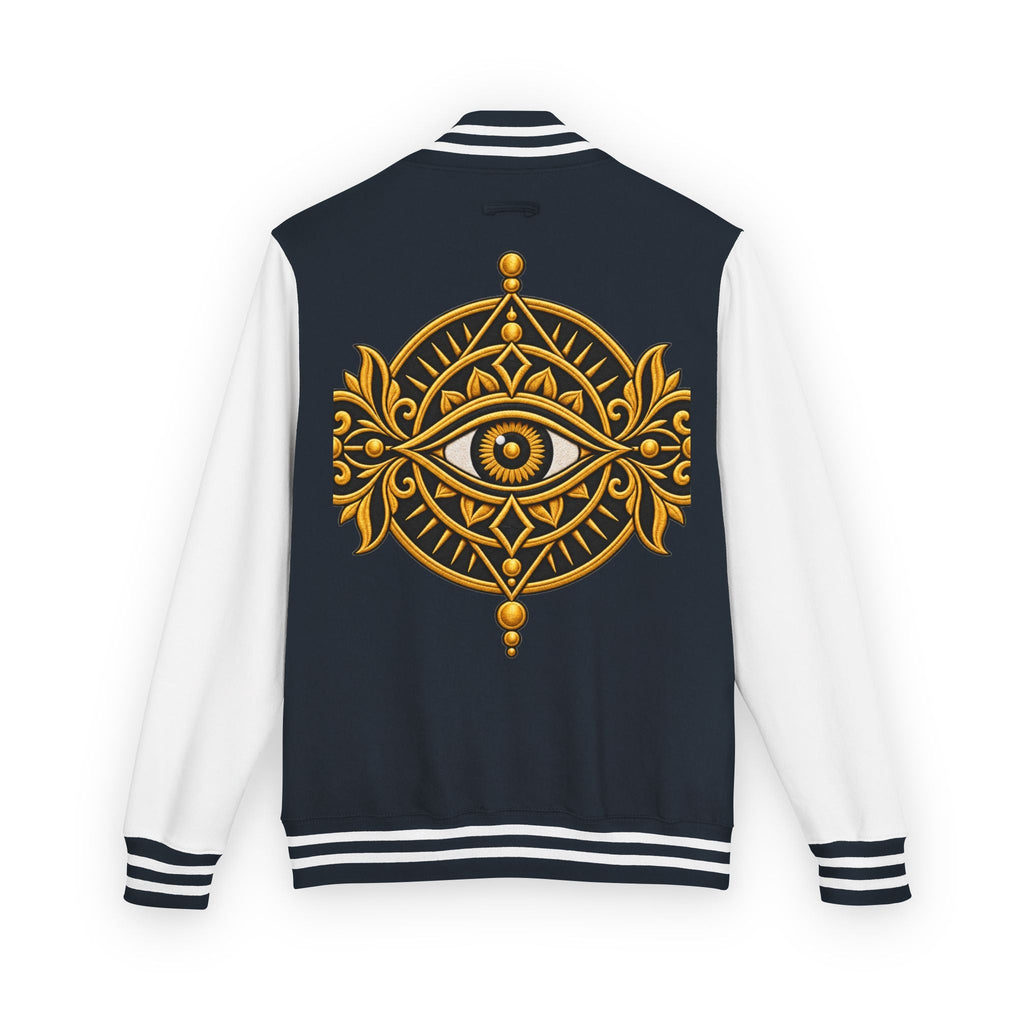 Mystic Eye Letterman Jacket — Vintage Gold Occult Varsity Jacket