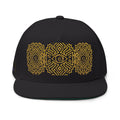 Geometric All-Seeing Eye Embroidery Flat Bill Cap | Aztec-Inspired Symbol