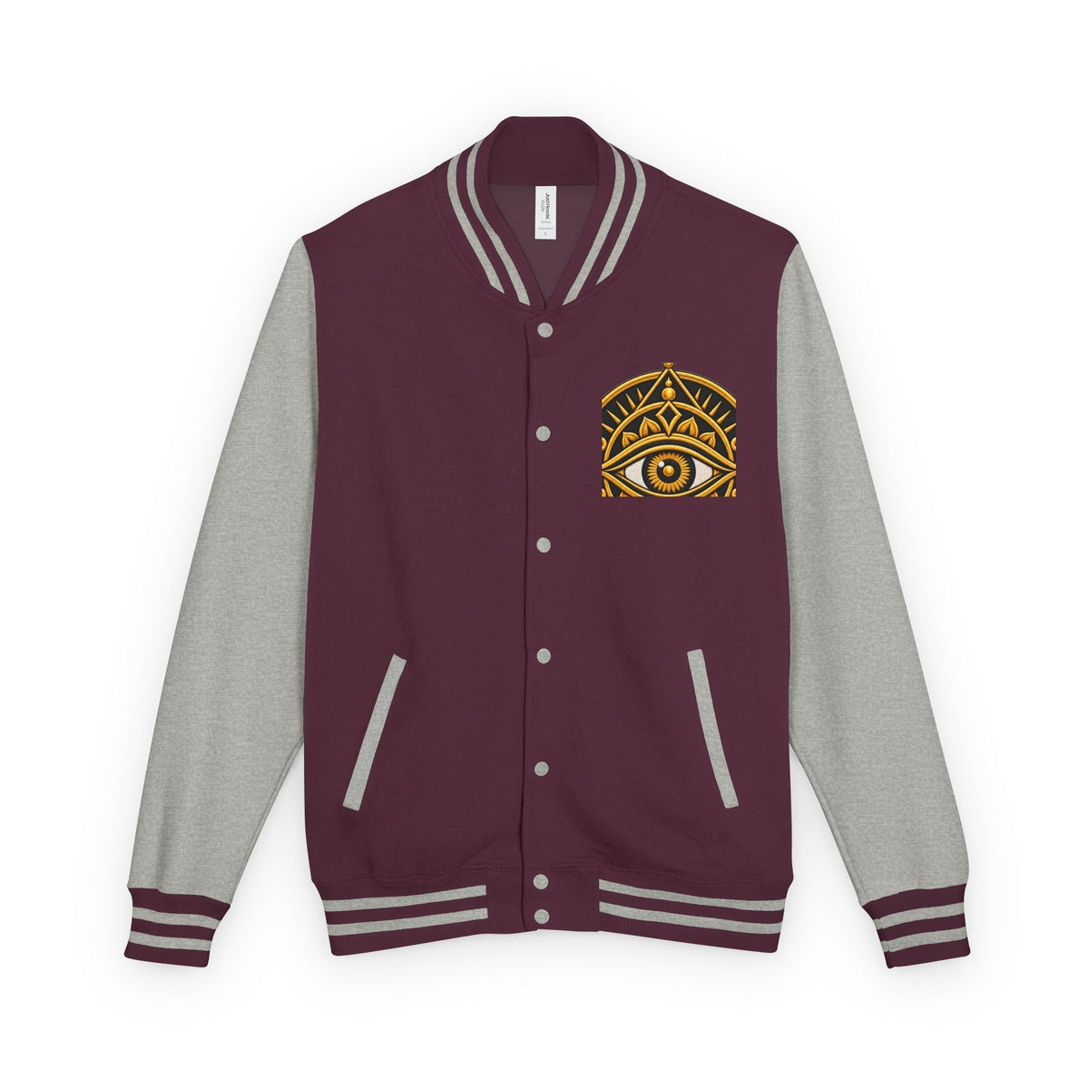Mystic Eye Letterman Jacket — Vintage Gold Occult Varsity Jacket