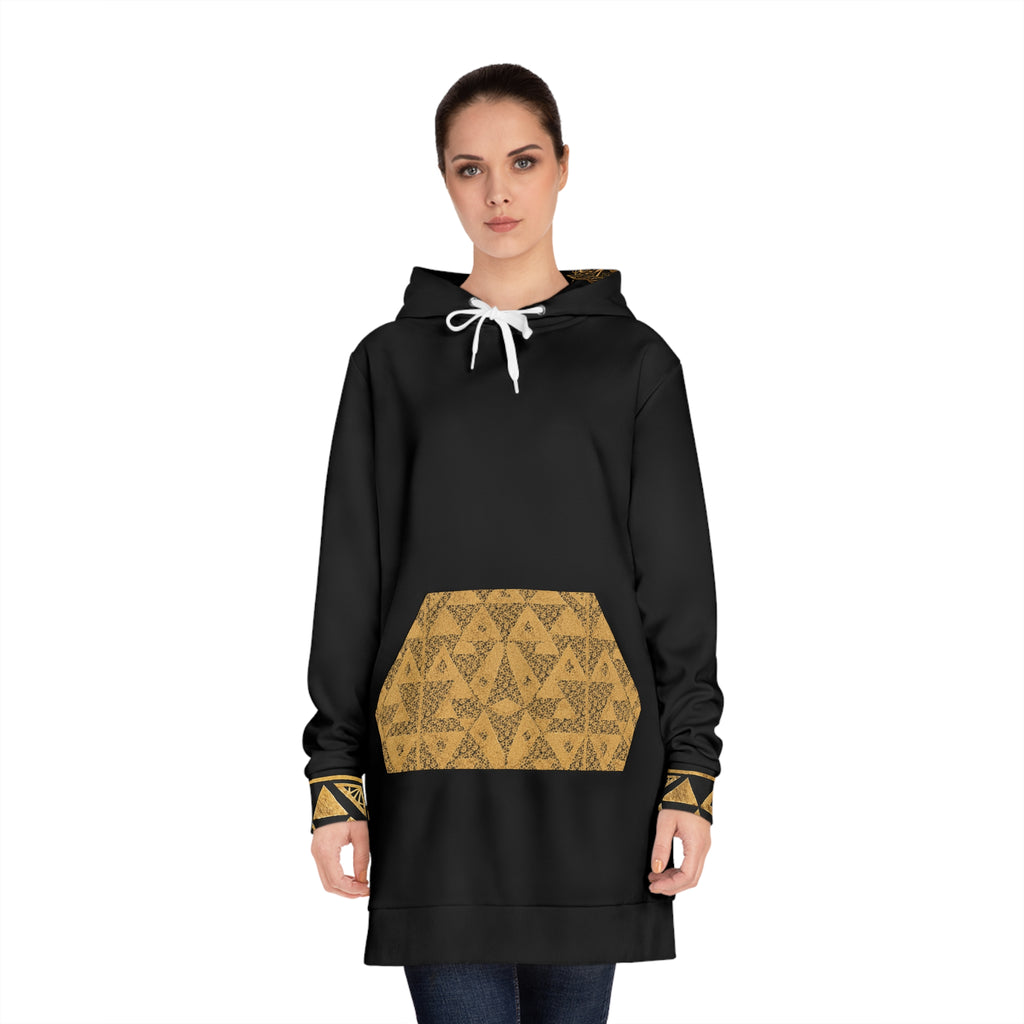 Tree of Life Tribal Pattern Hoodie Dress | Floral Geometric AOP