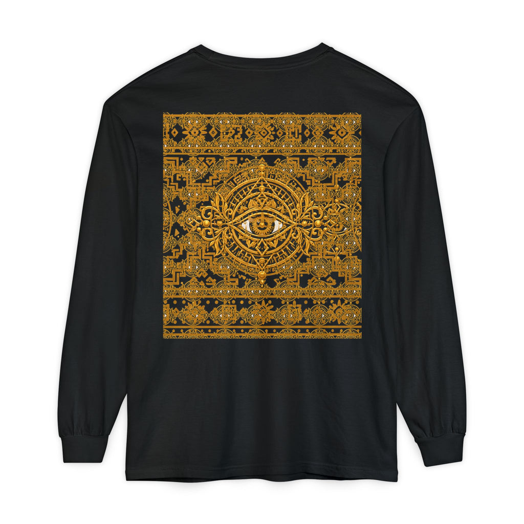 Geometric Eye Mandala Long Sleeve T-Shirt | Tribal Pattern