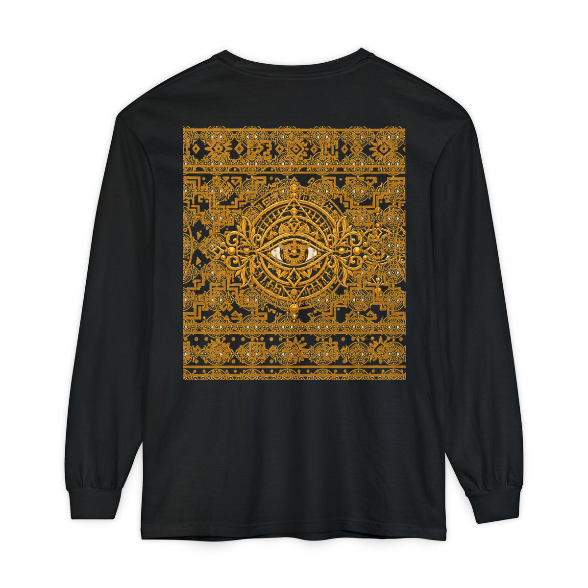 Geometric Eye Mandala Long Sleeve T-Shirt | Tribal Pattern