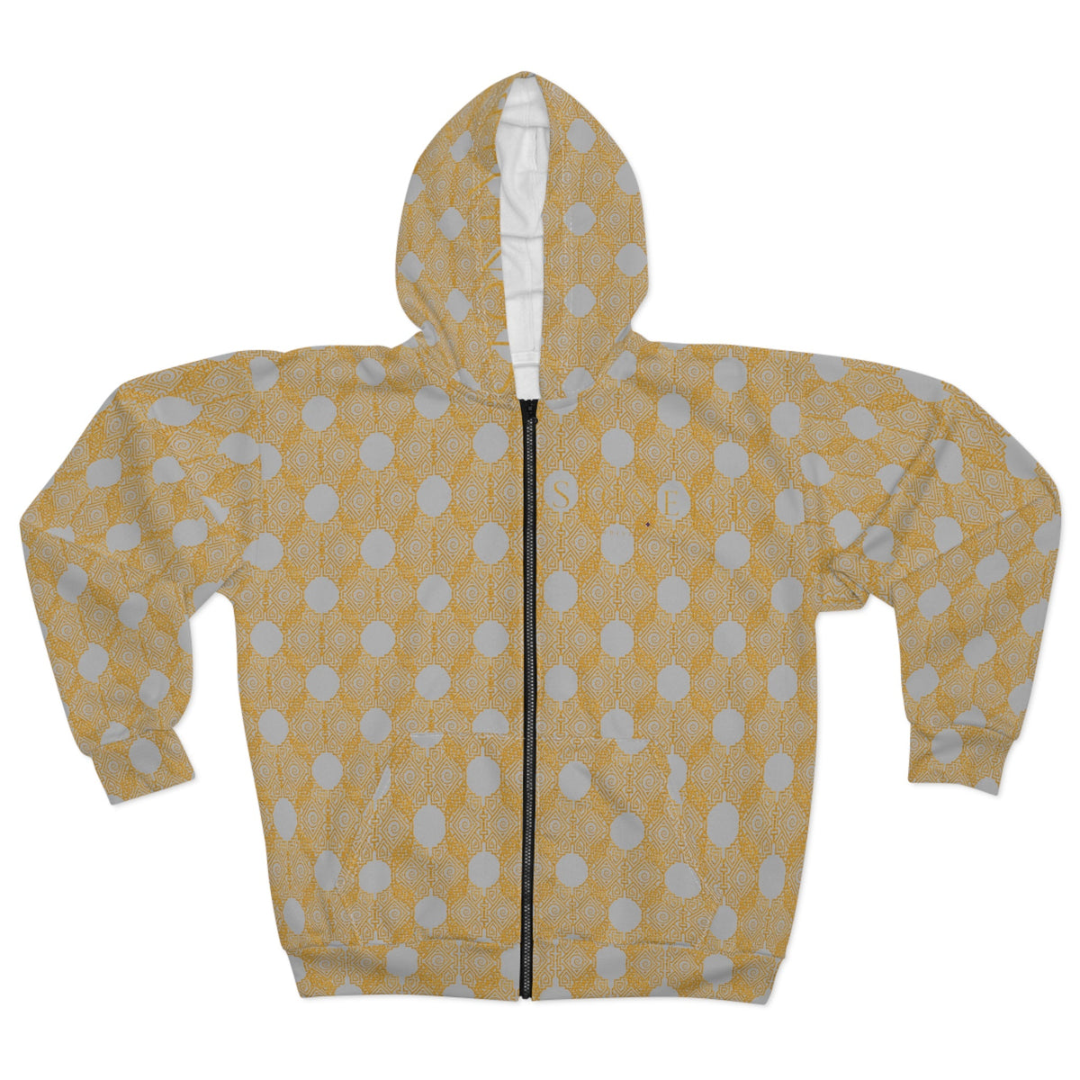 Gold Dot Zip Hoodie  — StoneYer Os Vintage  Balance Sunbeam All-Over Print