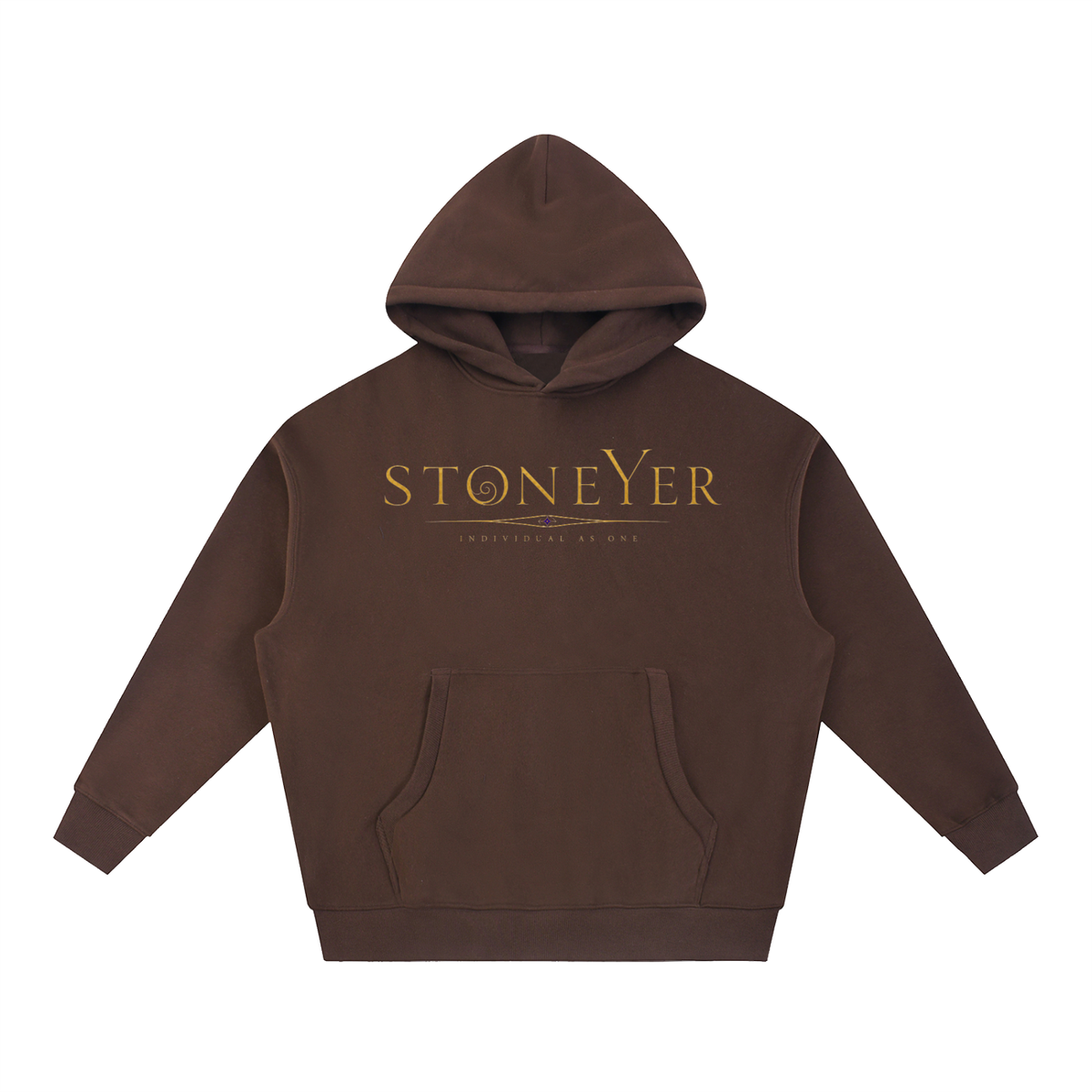 StoneYer See Essential Ballance Oversized Boxy Fit Fleece Hoodie