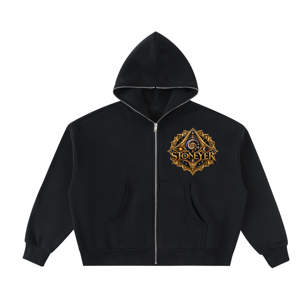 StoneYer Heritage Orginal Founding Fleeced Full-Zip Boxy Hoodie