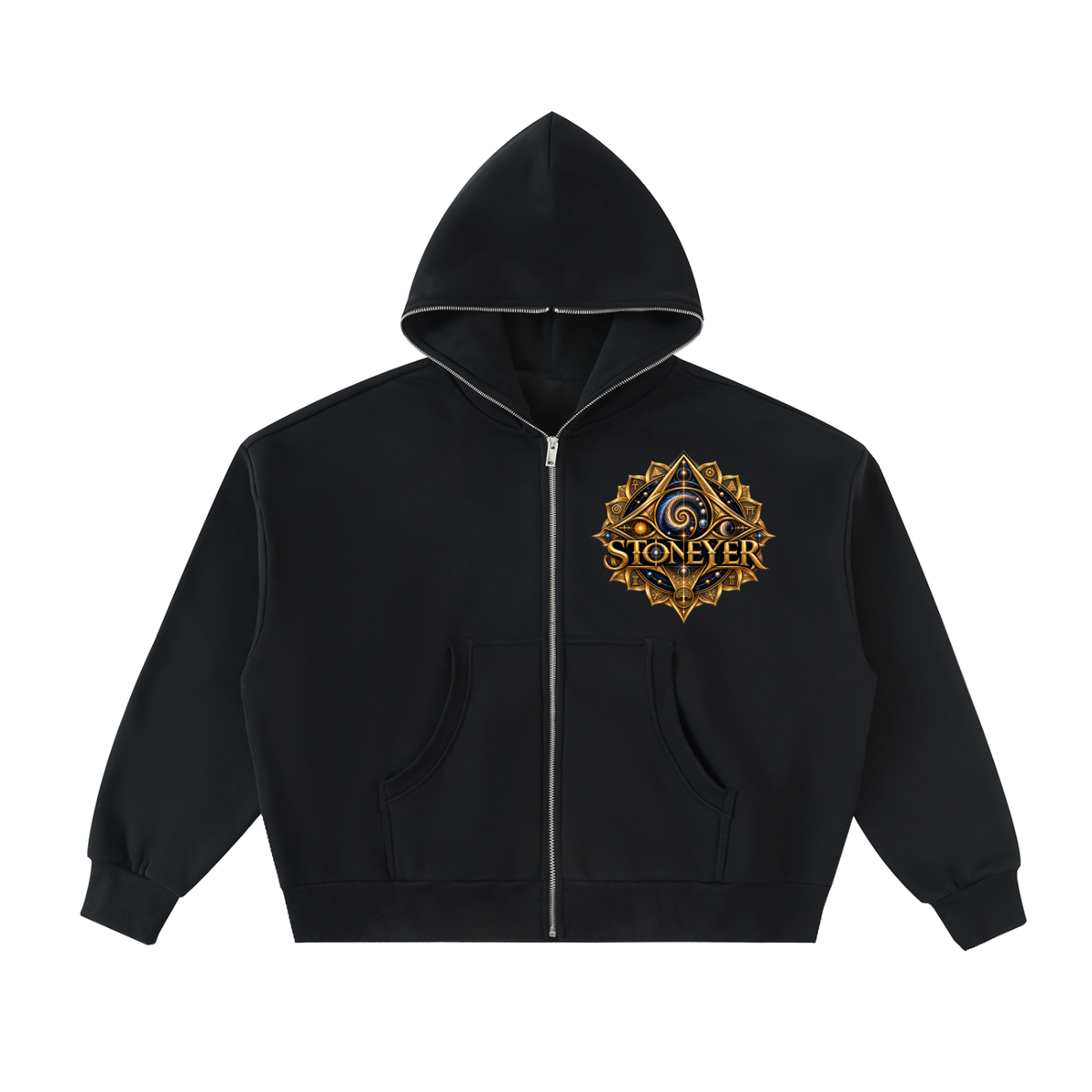 StoneYer Heritage Orginal Founding Fleeced Full-Zip Boxy Hoodie