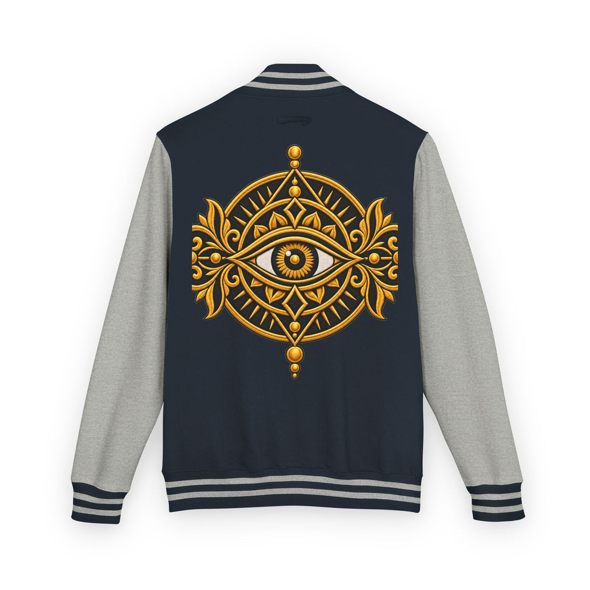 Mystic Eye Letterman Jacket — Vintage Gold Occult Varsity Jacket