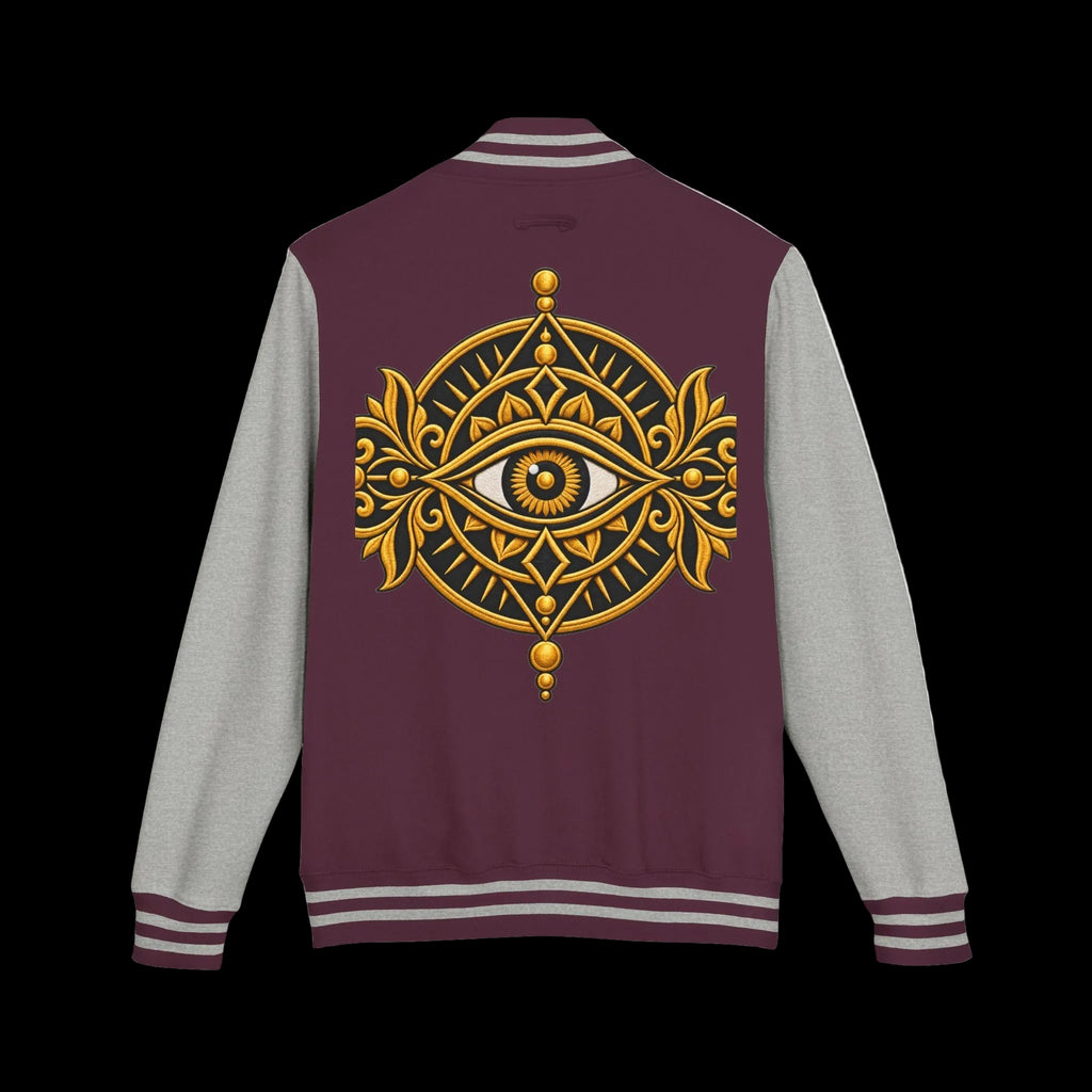 Mystic Eye Letterman Jacket — Vintage Gold Occult Varsity Jacket
