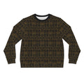 Adinkra Pattern Sweatshirt | West African Symbol Print, Black & Gold