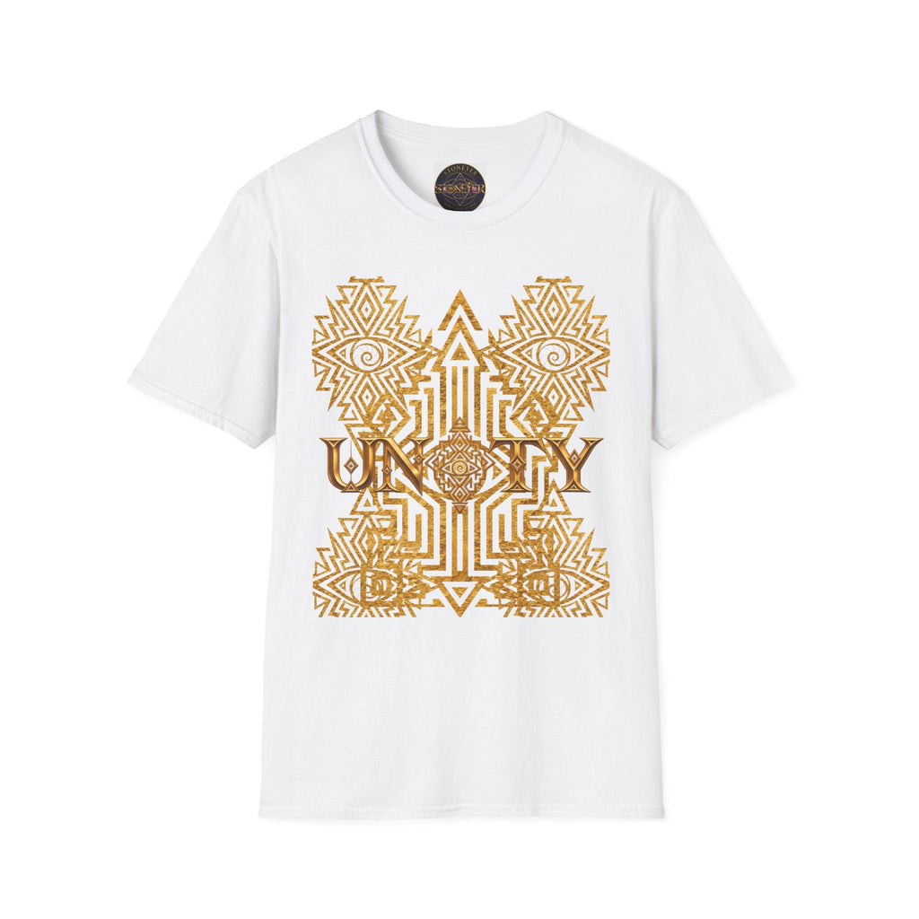 Protection Masculine Geometric  T-Shirt — Sacred Symbol Tee with Mandala Center