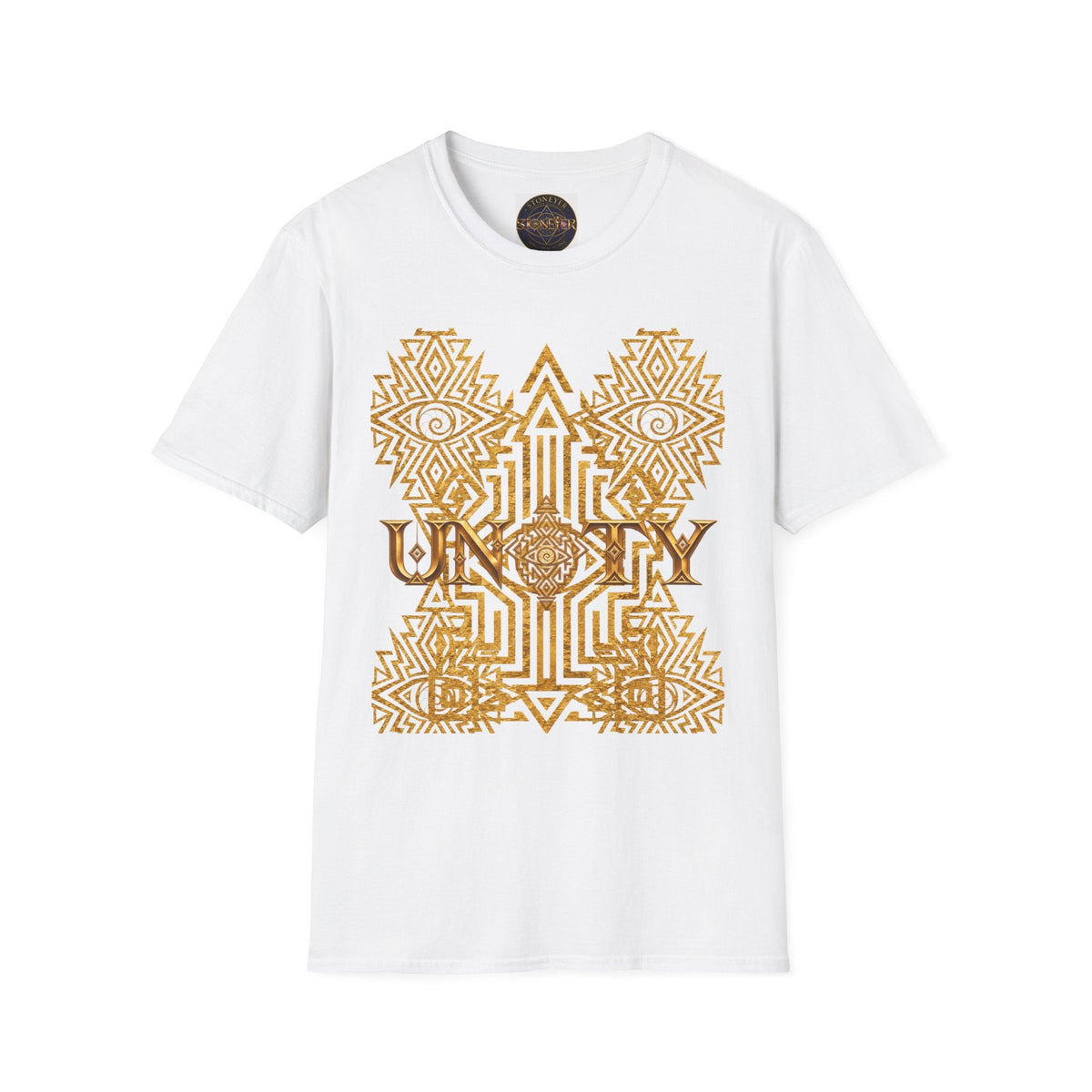 Protection Masculine Geometric  T-Shirt — Sacred Symbol Tee with Mandala Center