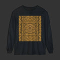 Black Cotton T-Shirt with Gold Sacred Geometry