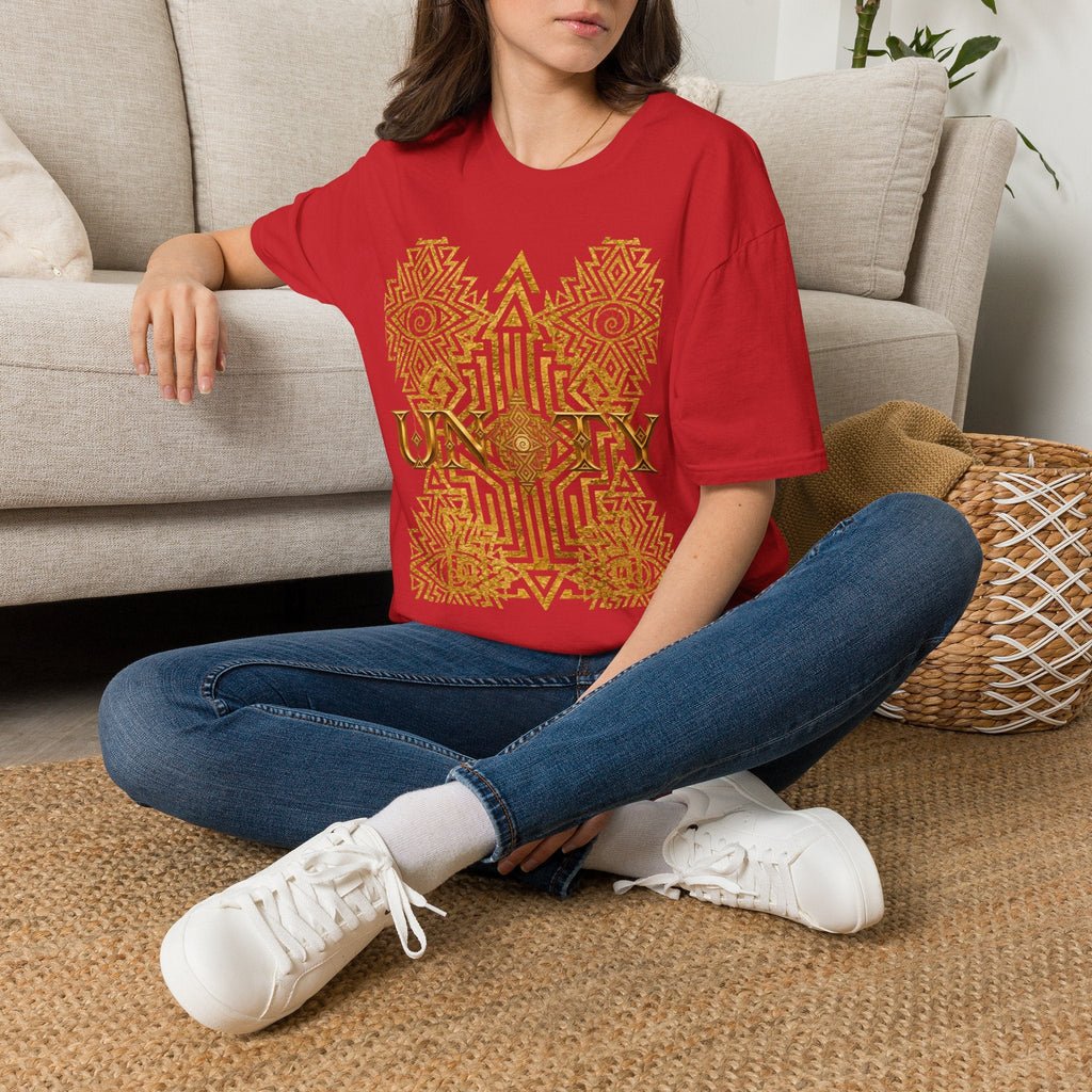 Protection Masculine Geometric  T-Shirt — Sacred Symbol Tee with Mandala Center