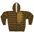 StoneYer Protect Power Golden Tribal Eye Zip Hoodie — All-Over Print Boho Zip-Up