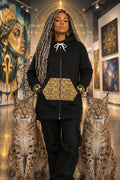 Tree of Life Tribal Pattern Hoodie Dress | Floral Geometric AOP