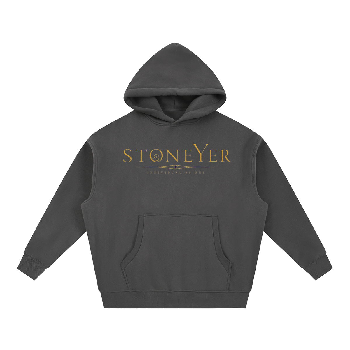 StoneYer See Essential Ballance Oversized Boxy Fit Fleece Hoodie