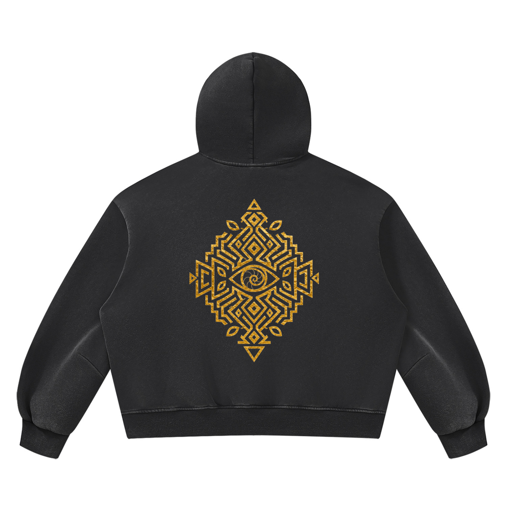 StoneYer Power Symbol Vintage Boxy Fleece Hoodie